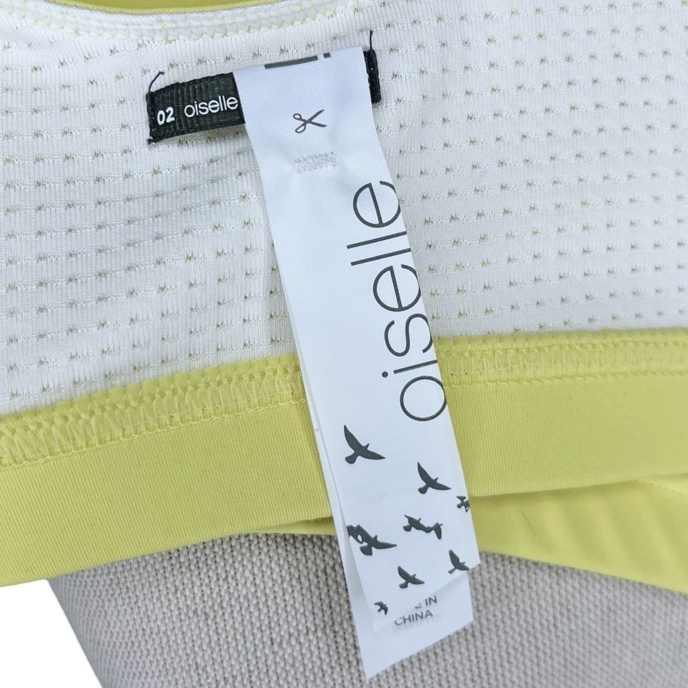 Oiselle Lesko Sports Bra sz 2 * Yellow Crossback Running Gym Workout Sporty - Picture 6 of 7
